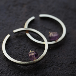 amethyst brass earcuff (kikyou) 3枚目の画像