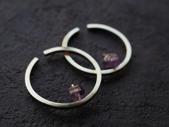 amethyst brass earcuff (kikyou) 3枚目の画像