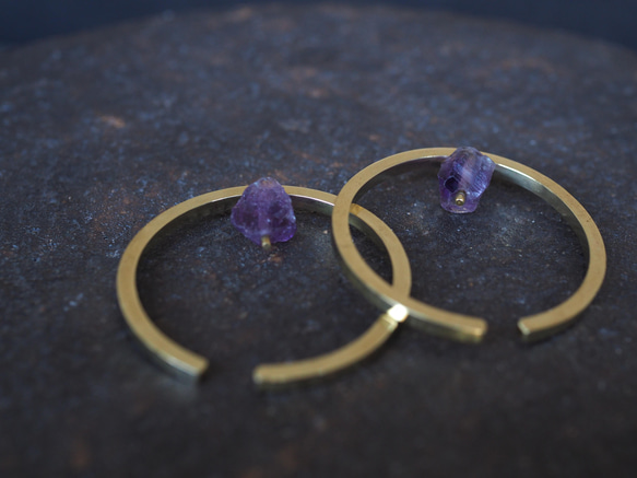 amethyst brass earcuff (kikyou) 7枚目の画像