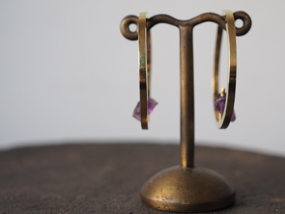 amethyst brass earcuff (kikyou) 9枚目の画像
