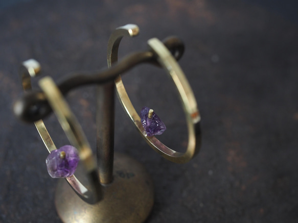 amethyst brass earcuff (kikyou) 11枚目の画像