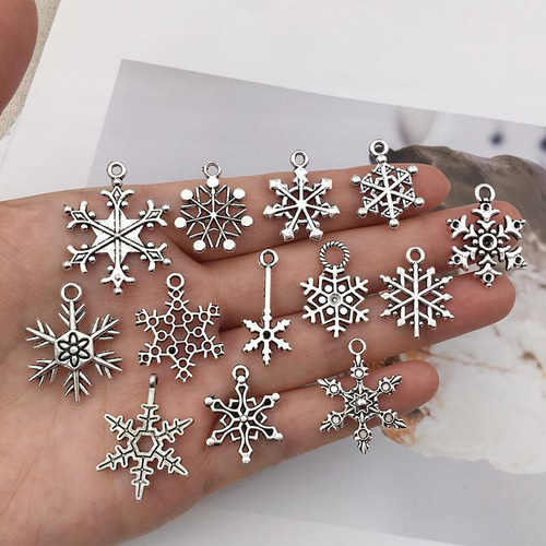 雪の結晶 チャーム 雪マーク 冬 アクセサリーパーツ トップ