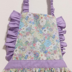 ばなな様専用♡キッズエプロン＊花柄×パープル＊ 2枚目の画像