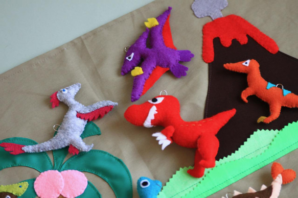 フェルトおもちゃ、恐竜つりセット 4枚目の画像