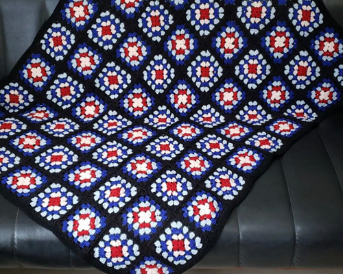 送料無料】モチーフ編み ブランケット ひざ掛け モチーフつなぎ ギフト