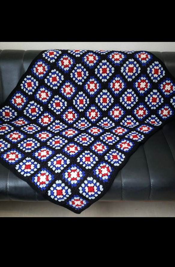 モチーフ編みブランケット ひざ掛け ハンドメイド 編み物キット #3-10 モチーフつなぎのひざ掛け キット モチーフ