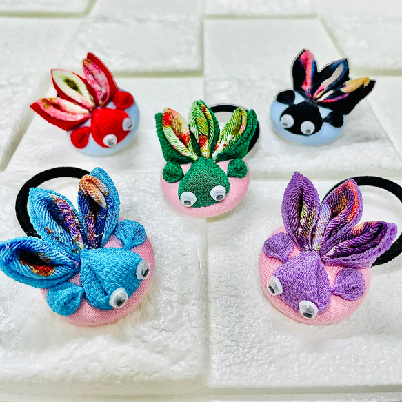 金魚のヘアゴム【つまみ細工】 ヘアゴム halu factory 通販 13688858