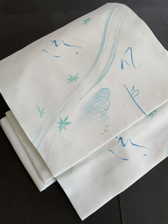 【新品、未使用】ワンタッチつくり帯 絽つづれ名古屋帯+装道帯枕付き 夏物 八寸名古屋帯 絽 絽刺し 絽綴れ 正絹 お太鼓柄 刺繍 金糸