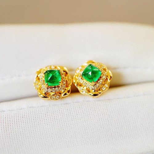 楽天市場】K18 ピアス エメラルド 0.2ct 5月誕生石 フラワー