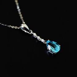 「海の色」K18  天然アクアマリン　天然ダイヤモンド　ネックレス　和名藍玉　水宝玉  3月誕生石　幸福・富・聡明 2枚目の画像