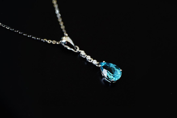 「海の色」K18  天然アクアマリン　天然ダイヤモンド　ネックレス　和名藍玉　水宝玉  3月誕生石　幸福・富・聡明 2枚目の画像