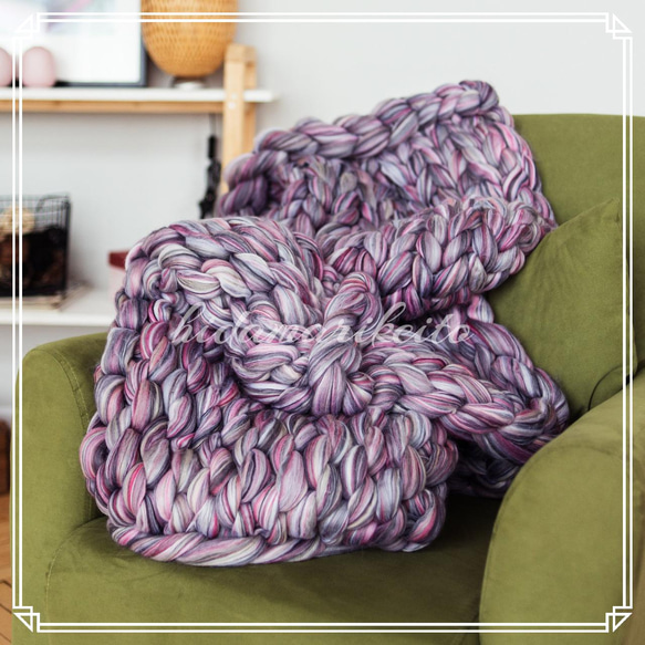 【IH4】全144色！イタリア製チャンキーニットブランケット2L【オーダーメイド】 