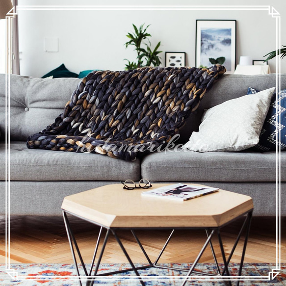 【IH4】全144色！イタリア製チャンキーニットブランケット2L【オーダーメイド】 