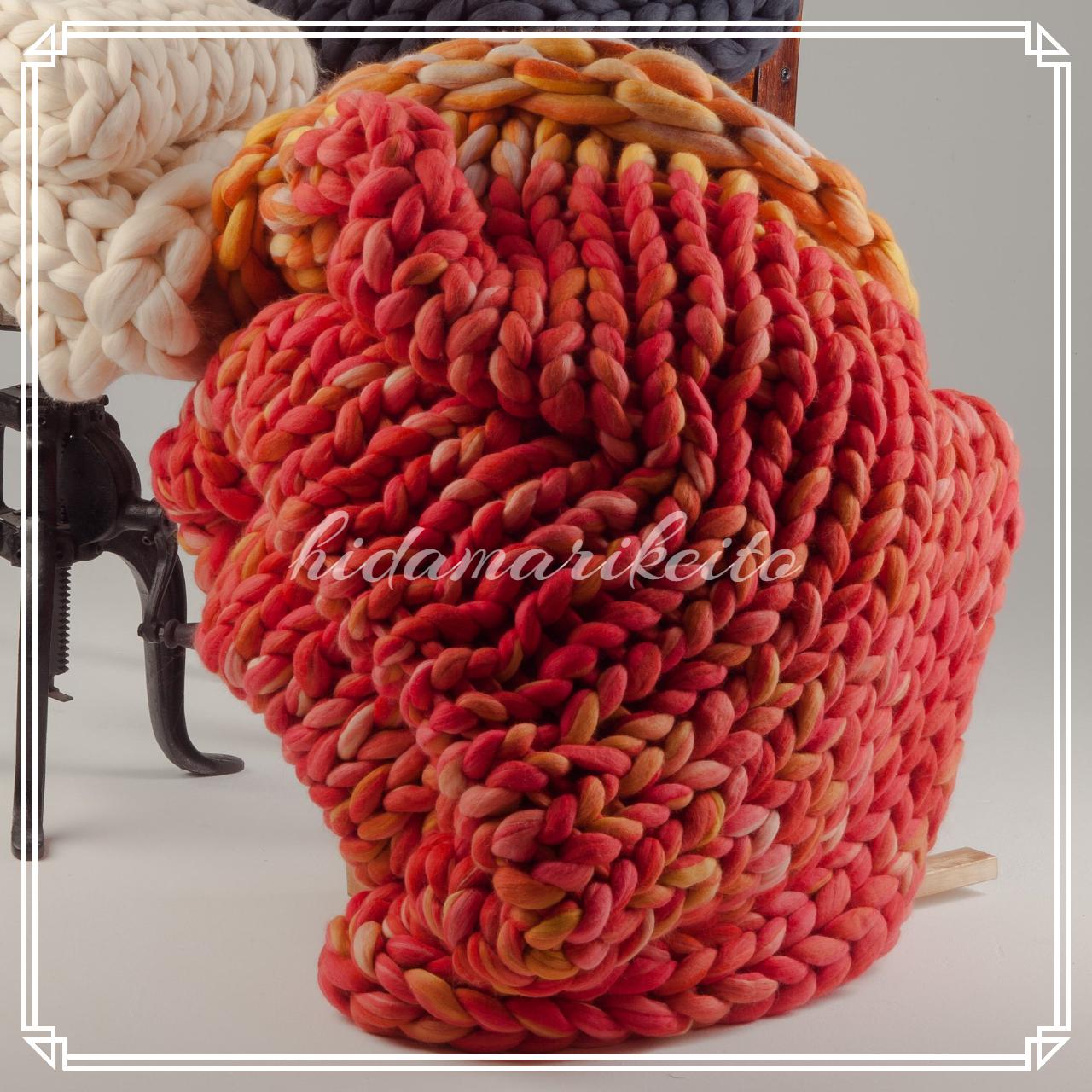 【IH3】全154色！イタリア製チャンキーニットブランケットL【オーダーメイド】