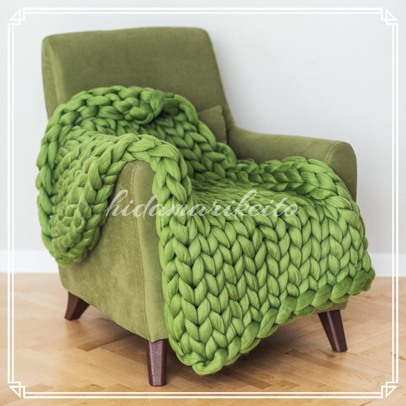 JH2】全100色！日本製チャンキーニットブランケットM【オーダーメイド