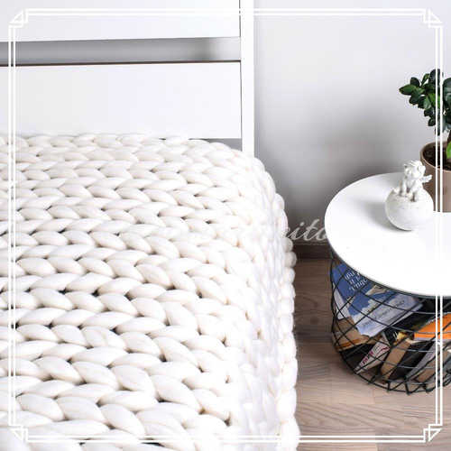 JH1】全100色！日本製チャンキーニットブランケットS【オーダーメイド