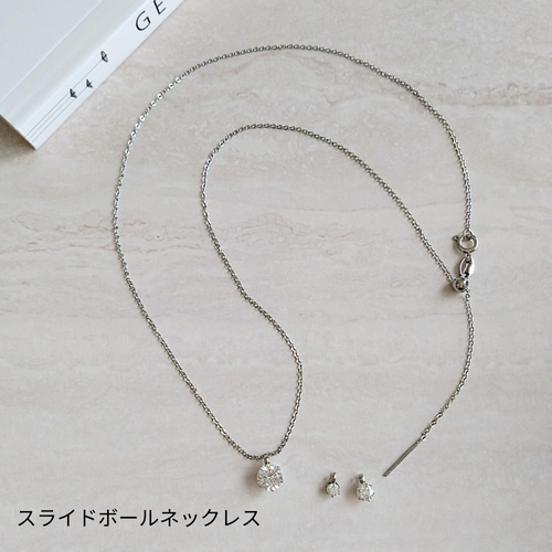 一粒ネックレス サージカルステンレス キュービックジルコニア