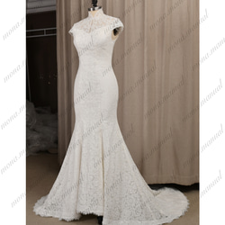 クラシカル スレンダーライン マーメイドライン ウェディングドレス 前撮りドレス 401 3枚目の画像
