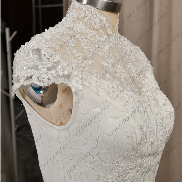 クラシカル スレンダーライン マーメイドライン ウェディングドレス 前撮りドレス 401 7枚目の画像