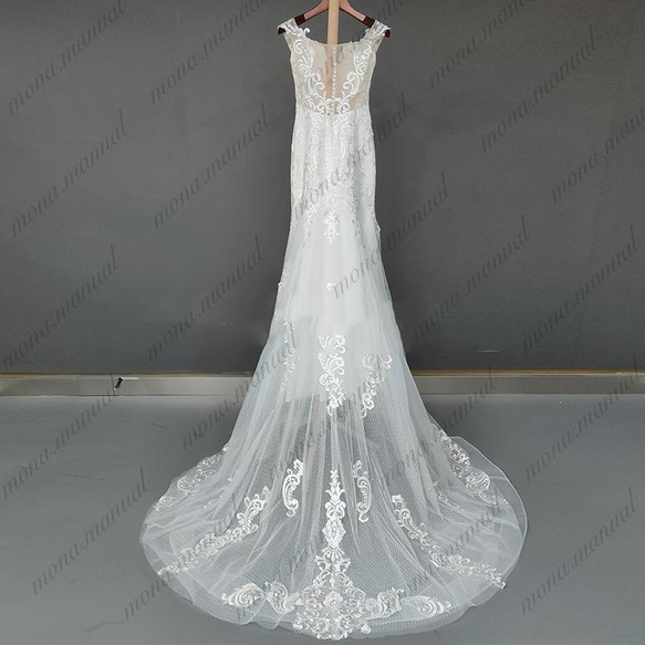 クラシカル スレンダーライン マーメイドライン ウェディングドレス 前撮りドレス 402 2枚目の画像