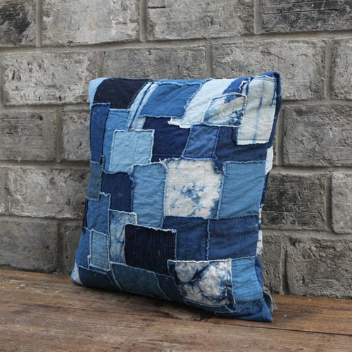 45x45 ビンテージ 藍染 襤褸 リメイク クッションカバー ボロ 2 45x45 ビンテージ 藍染 襤褸 リメイク クッションカバー ボロ 2