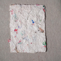 廃棄物再生紙手漉き紙四角はがきカード8色50枚 3枚目の画像