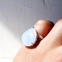 ブルーレースアゲート リング / Blue Lace Agate Ring 5枚目の画像