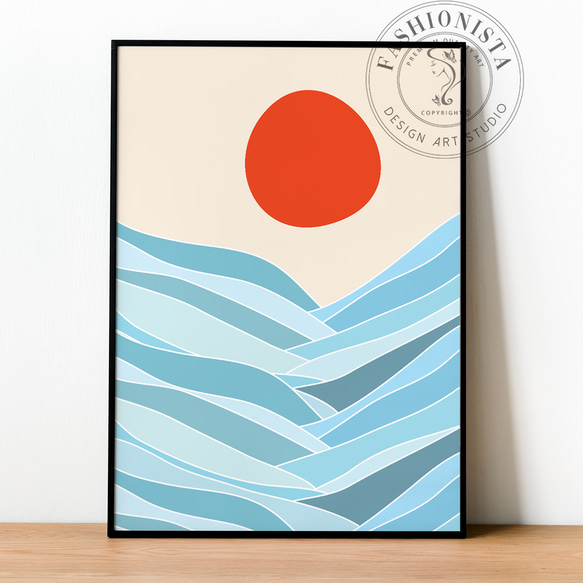 Boho 太陽 海 / インテリアポスター 海外アート / 3378 1枚目の画像