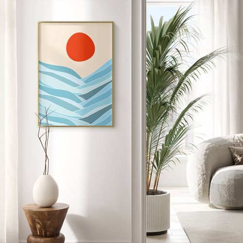 アートポスター パネル 北欧 幾何学 抽象的 ミッドセンチュリー 3枚