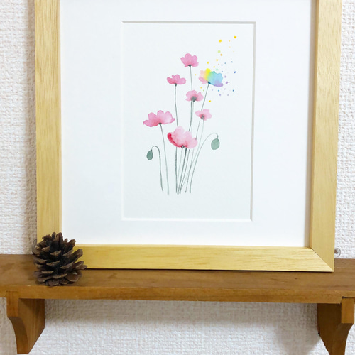 世界に一つだけの花 透明水彩原画 ギフト イラスト Annie