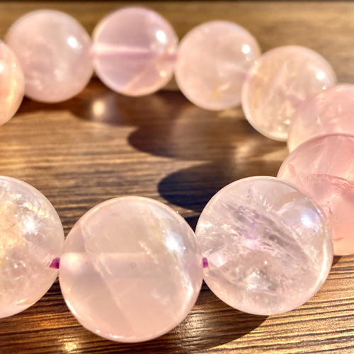 ローズクォーツ】超大玉ブレスレット