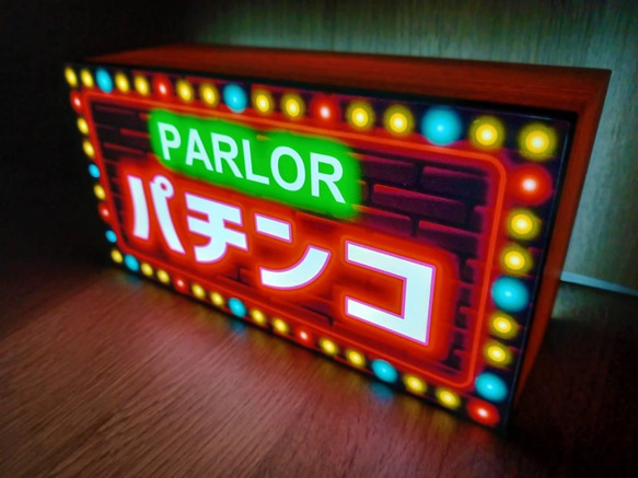 パチンコ パチスロ 昭和 レトロ サイン ミニチュア 看板 玩具 置物 雑貨 LED2wayライトBOX 2枚目の画像