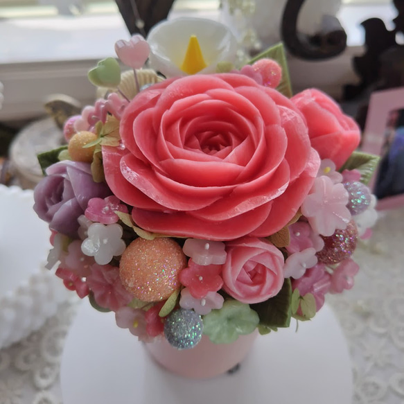 石鹸の香り咲くバラと花の特別なギフト・ソープカービング・石鹼彫刻 8枚目の画像