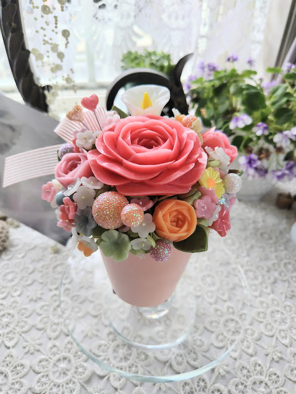 石鹸の香り咲くバラと花の特別なギフト・ソープカービング・石鹼彫刻 6枚目の画像