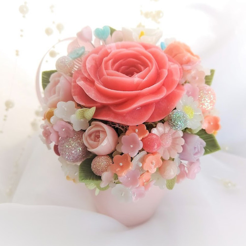 ファイヤークォーツ 薔薇 カービング ローズクォーツ・エンジェル