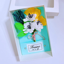 【フラワーギフト】小さな花束ギフトボックス-バレンタインデー、誕生日、卒業式、ギフト、手作りの紙の花、フラワーアレンジメント、注 5枚目の画像
