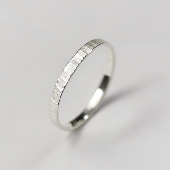 つや消し縦槌目 シルバーシンフラットリング 2.5mm幅 MATTE VERTICAL｜SILVER RING｜719 4枚目の画像