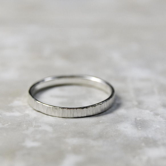 つや消し縦槌目 シルバーシンフラットリング 2.5mm幅 MATTE VERTICAL｜SILVER RING｜719 2枚目の画像