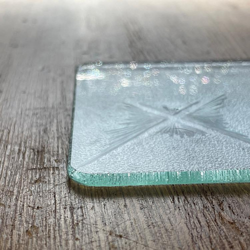 4mm 夜空 ガラスコースター 昭和レトロガラス アンティーク 型板ガラス