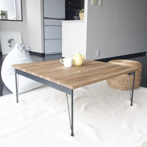 オーダーメイドのローテーブルです。 あんまん様オーダー分 折りたたみローテーブル W90×D60×H40 ロー