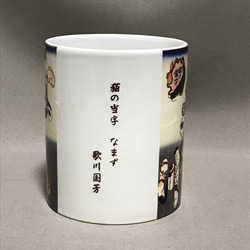 歌川国芳 猫の当字 なまず マグカップ 2枚目の画像