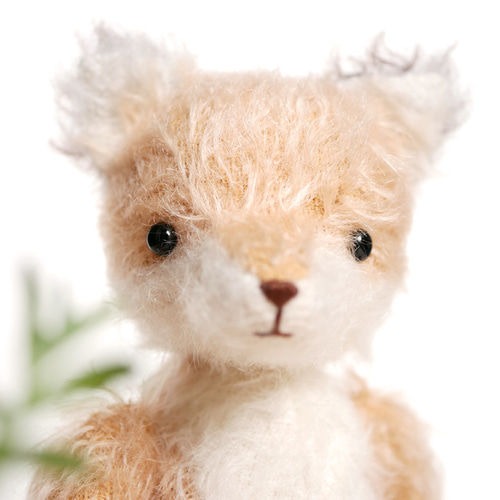 紅茶染め キツネ ちゃん ハンドメイド ぬいぐるみ テディベア Tamubear 紅茶染め キツネ ちゃん ハンドメイド ぬいぐるみ テディベア
