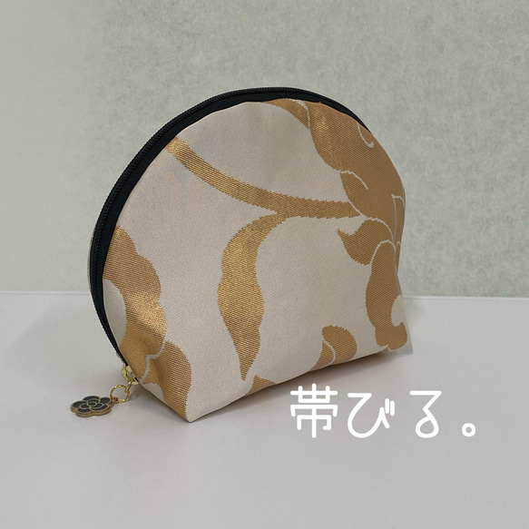 ✳︎Full open round pouch ✳︎フルオープンラウンドポーチ✳︎西陣✳︎未使用✳︎ 1枚目の画像