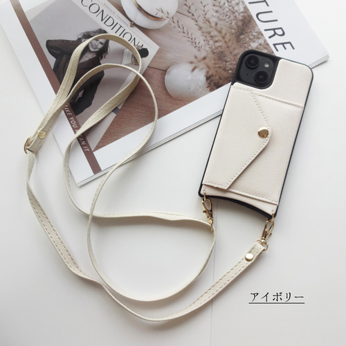 スマホショルダー カード収納付き ポケット iphoneケース