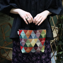 【vistosa(ﾋﾞｽﾄｰｻ)】スペイン生地 ハンドバッグ トートバッグ（トライアングル） 1枚目の画像