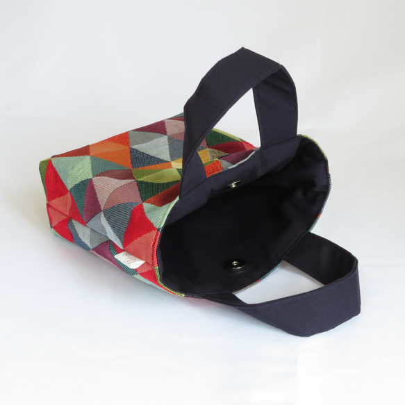 【vistosa(ﾋﾞｽﾄｰｻ)】スペイン生地 ハンドバッグ トートバッグ（トライアングル） 8枚目の画像