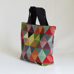 【vistosa(ﾋﾞｽﾄｰｻ)】スペイン生地 ハンドバッグ トートバッグ（トライアングル） 4枚目の画像