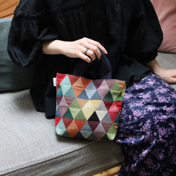 【vistosa(ﾋﾞｽﾄｰｻ)】スペイン生地 ハンドバッグ トートバッグ（トライアングル） 2枚目の画像