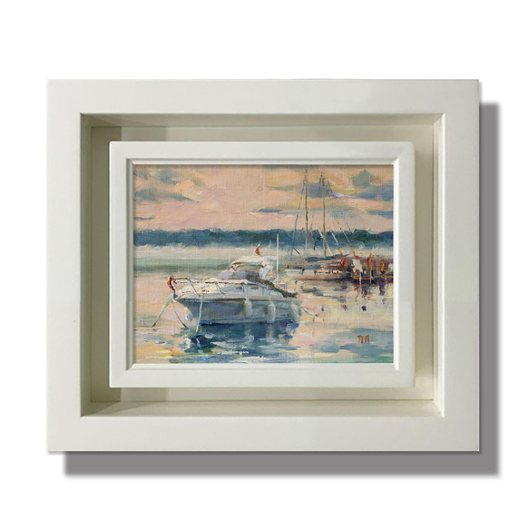 入荷now 安全 憩いの郷-03】油絵原画 F0サイズ一点物 豪華プレゼント 額縁付 絵画