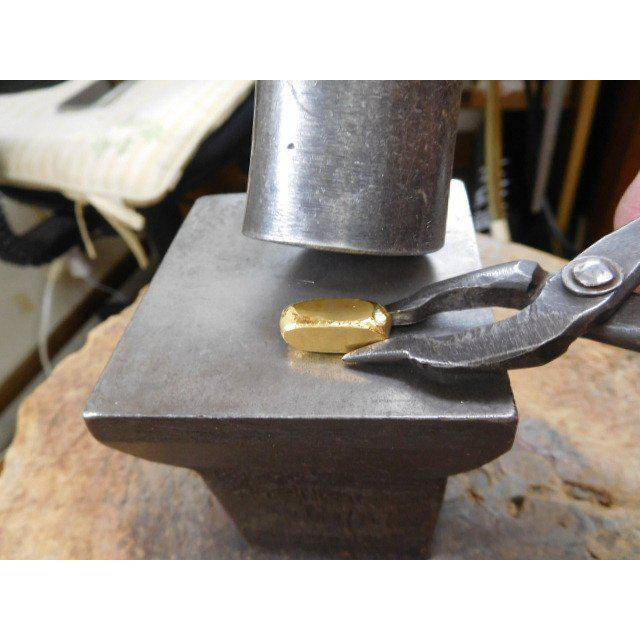 鍛造 結婚指輪 純金 24金 k24 幅広い 槌目 平打ち リング 幅5mm くすみ加工